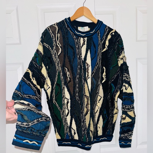 Vintage Coogi made in Australia Men’s Textured Knit 100% Cotton Sweater 90’s - Picture 4 of 6